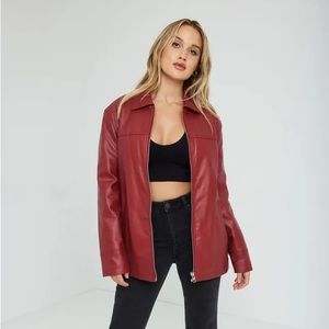 ❤️GARAGE❤️ Red Faux Leather Jacket